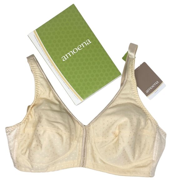 NWT Amoena 38B Nude Greta Mastectomy Bra Wire Free Front Back Closure Comfort - Picture 2 of 12